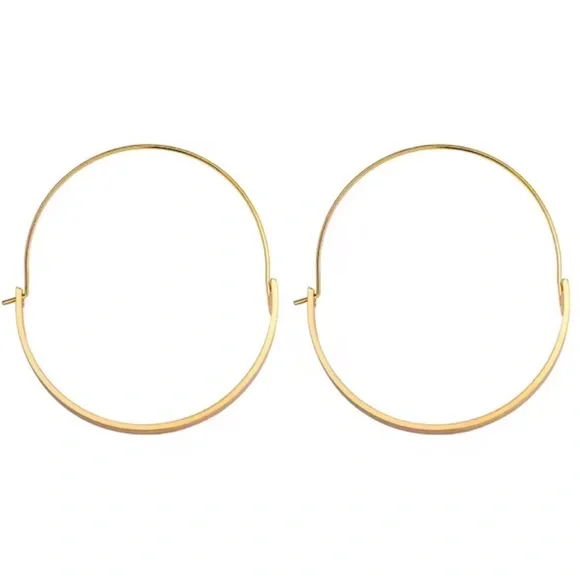 New! Anthropologie Gold Annalise Hoop Earrings (3010) NWOT - Picture 2 of 4